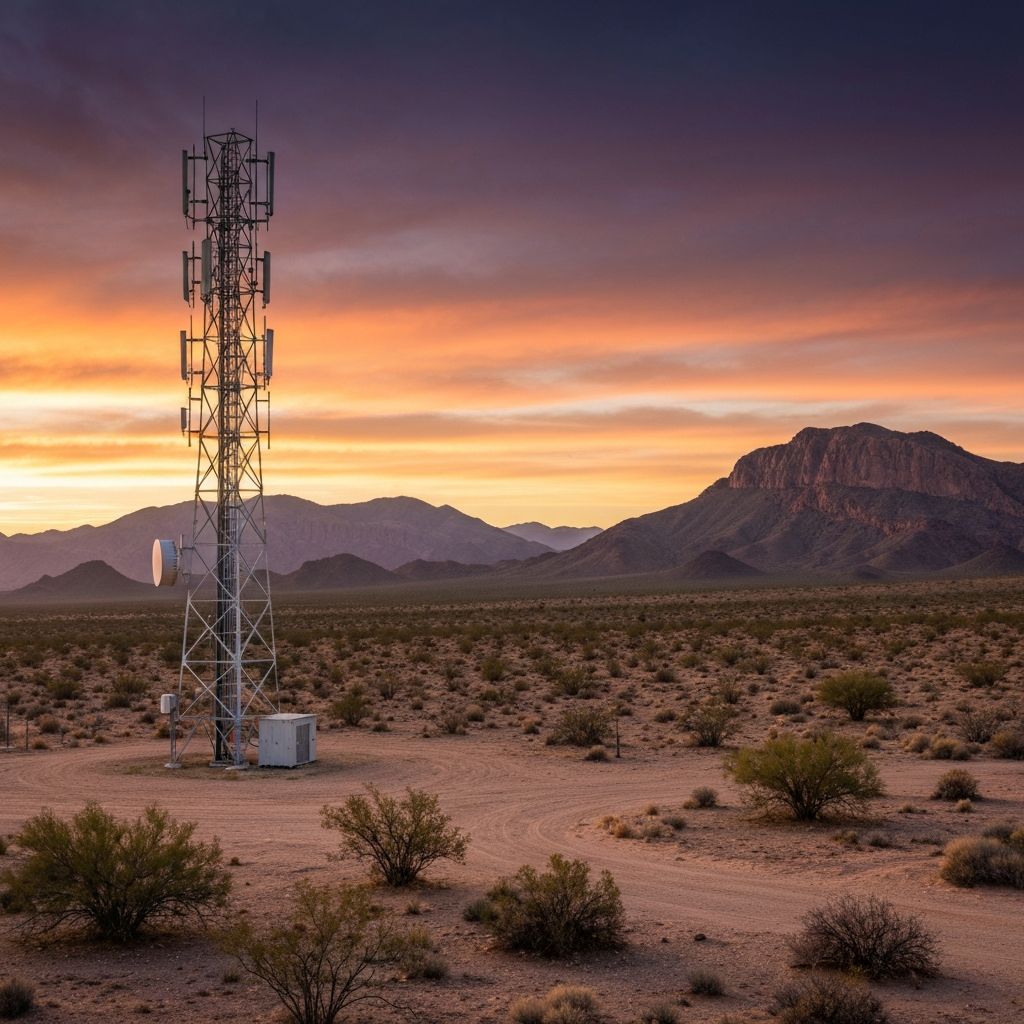 Torres de telecomunicaciones en el desierto de Chihuahua